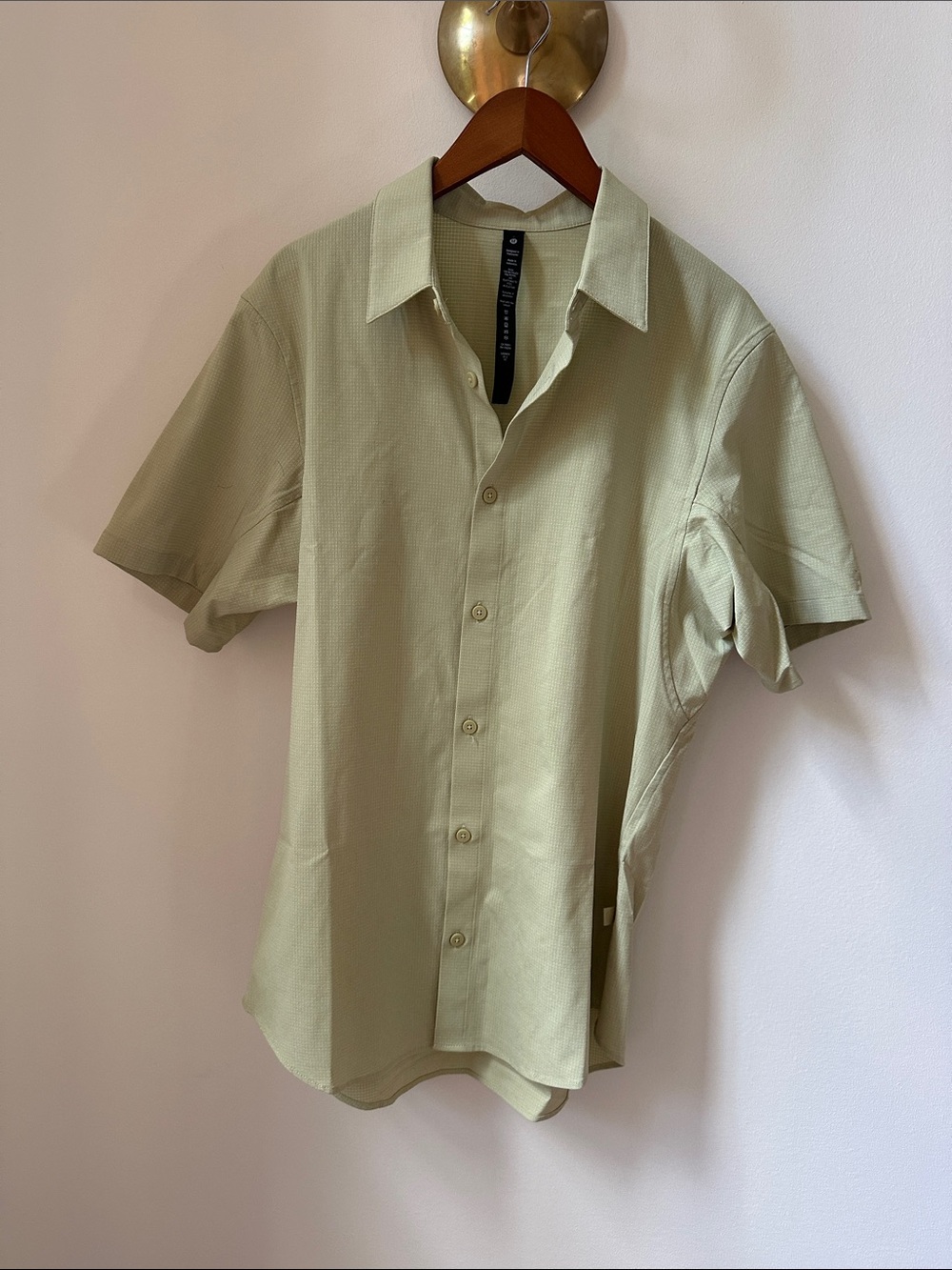lululemon athletica Light Olive Short-Sleeve Button-Down Shirt